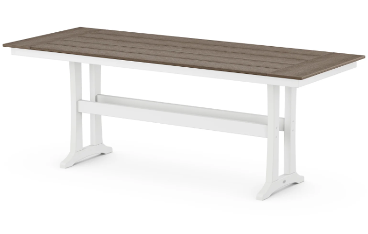 Farmhouse Trestle 37" x 72" and 38” x 96” Counter Table Two Tone