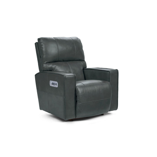Maddox Leather Recliner — Topflight Slate — view 2