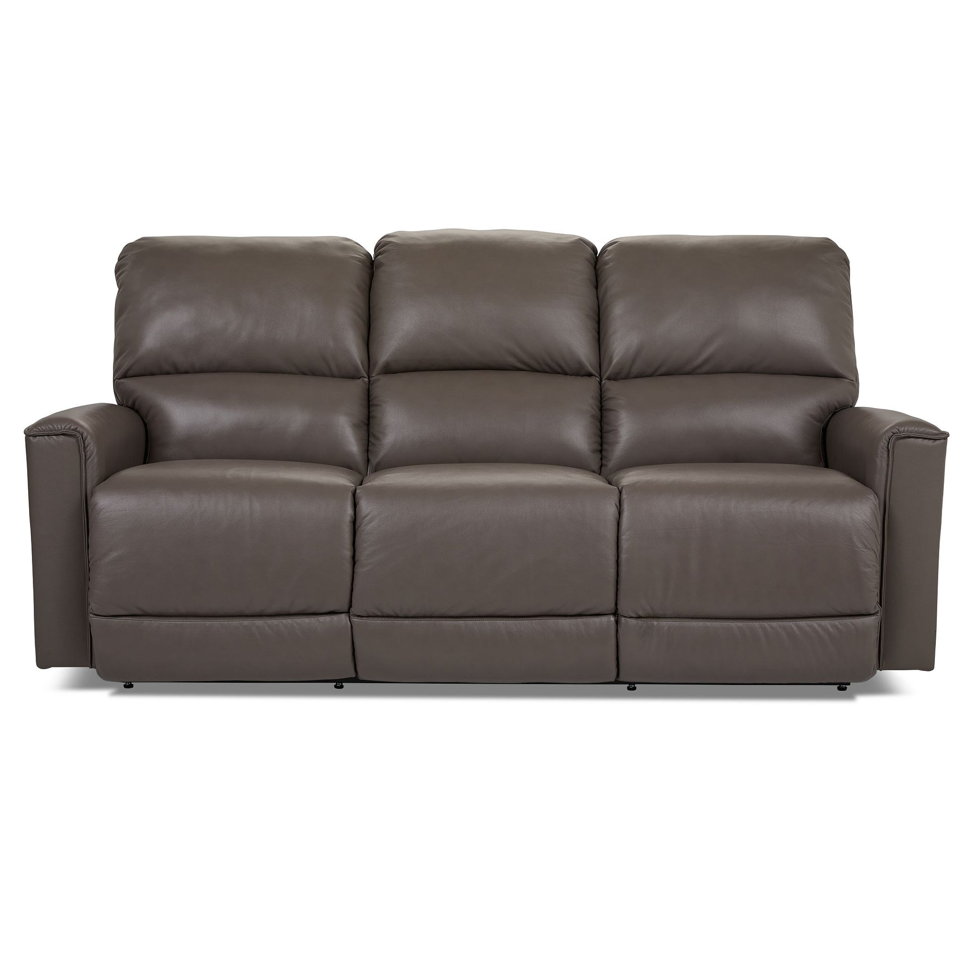 Cade Leather Reclining Sofa — Cozy Match Putty