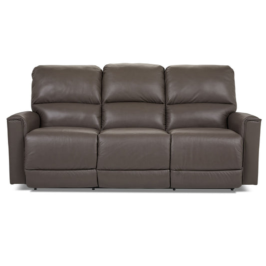 Cade Leather Reclining Sofa — Cozy Match Putty