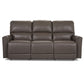 Cade Leather Reclining Sofa — Cozy Match Putty