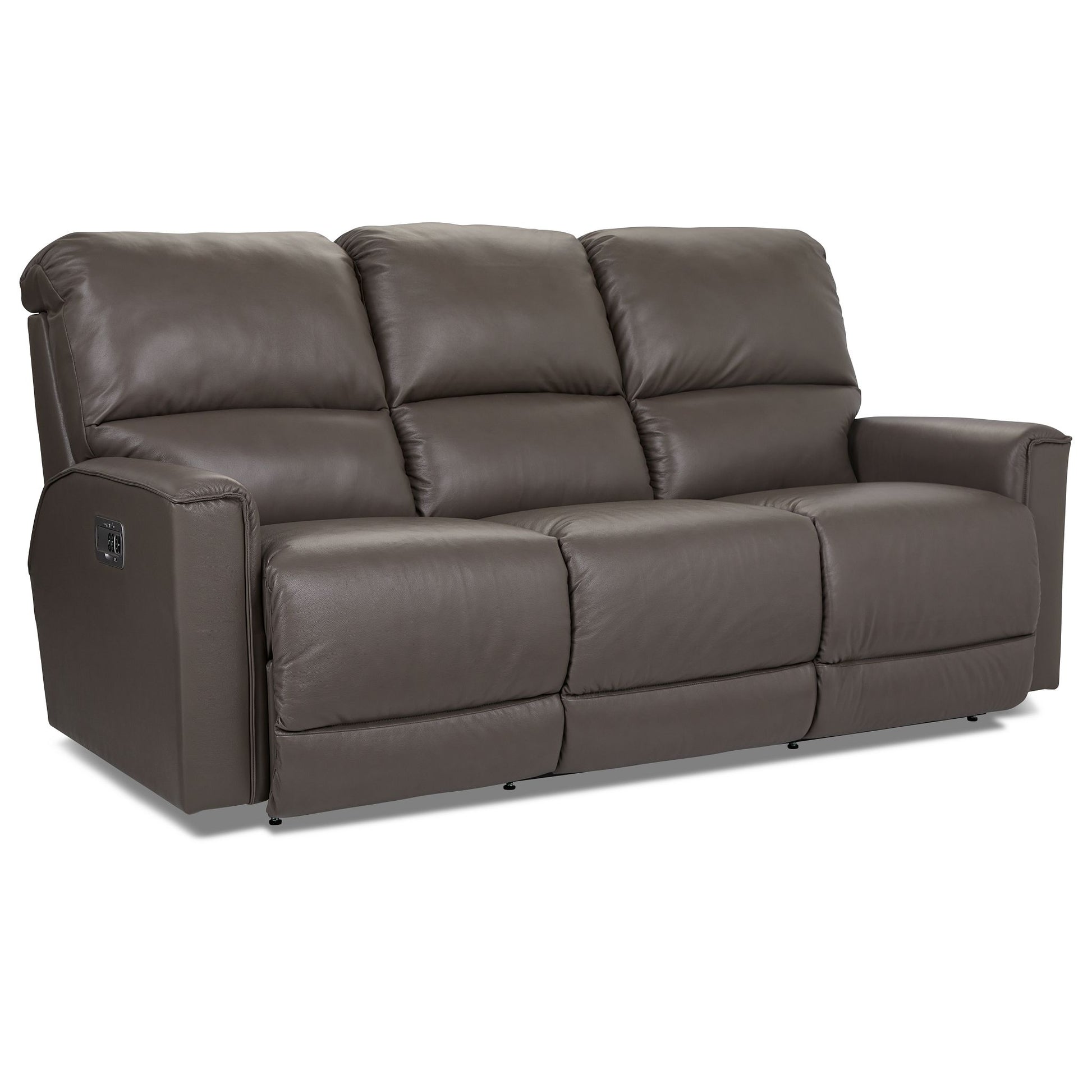 Cade Leather Reclining Sofa — Cozy Match Putty — view 30