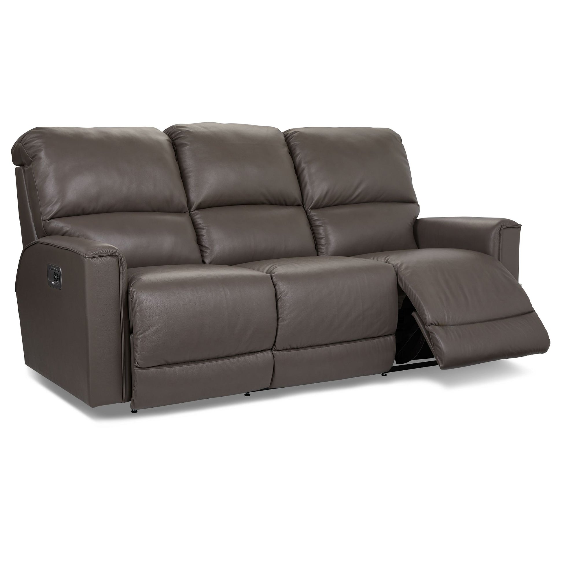 Cade Leather Reclining Sofa — Cozy Match Putty — view 27