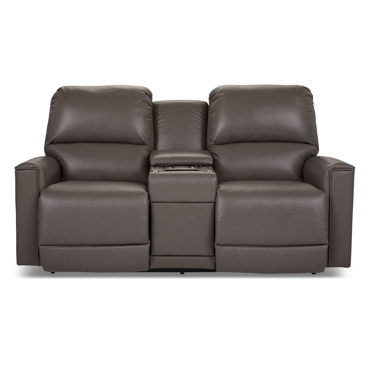 Cade Leather Reclining Loveseat — Cozy Match Putty — view 8