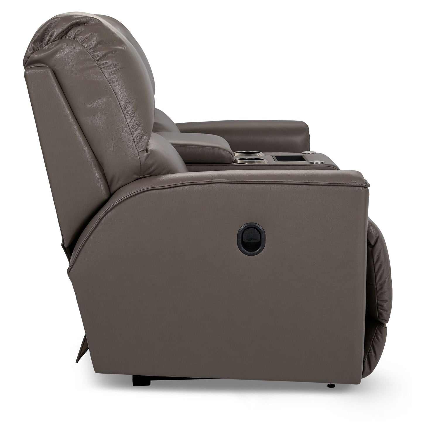 Cade Leather Reclining Loveseat — Cozy Match Putty — view 6