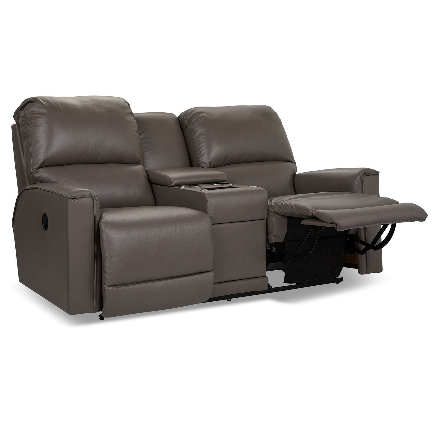 Cade Leather Reclining Loveseat — Cozy Match Putty — view 4