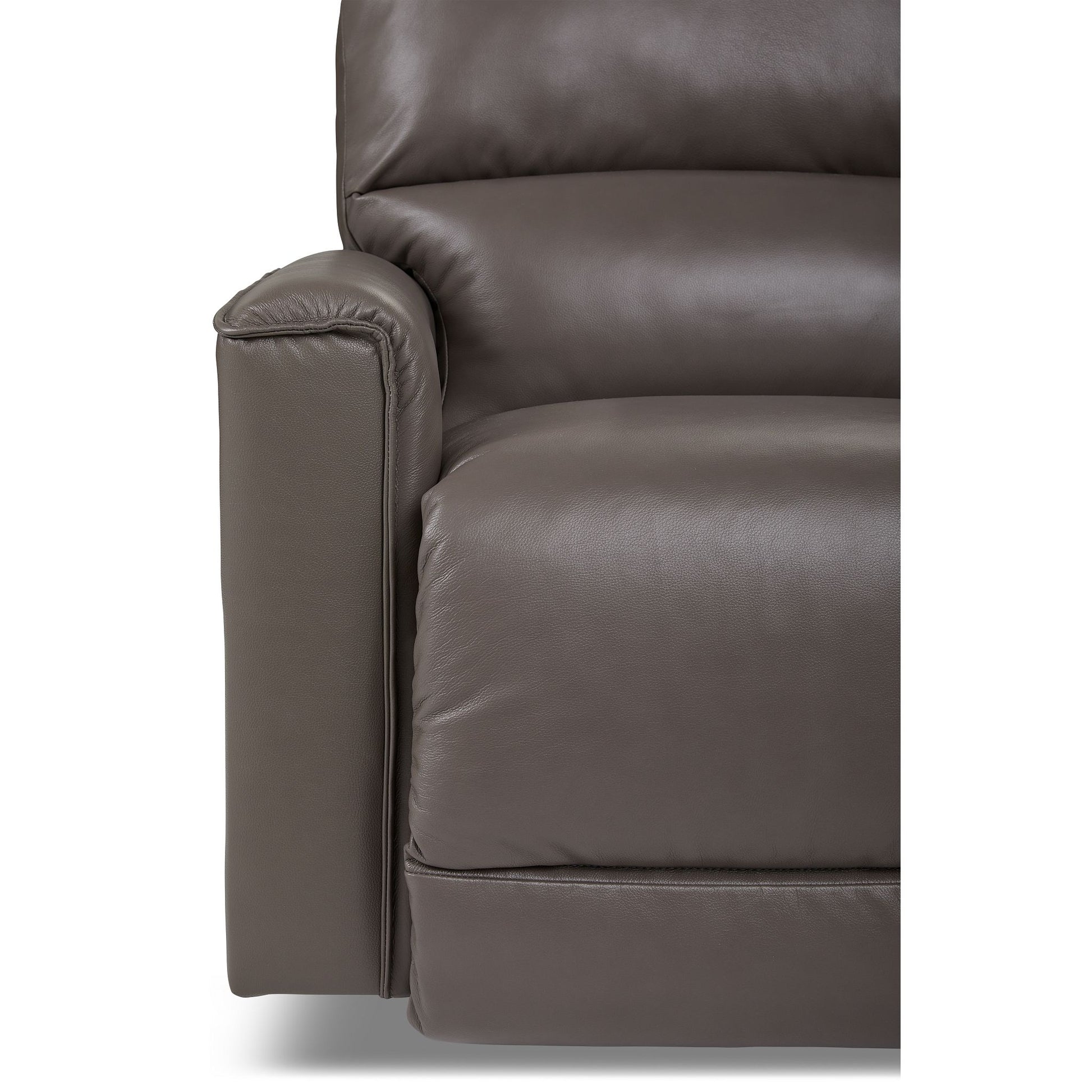 Cade Leather Reclining Loveseat — Cozy Match Putty — view 5