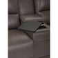 Cade Leather Reclining Loveseat — Cozy Match Putty — view 7