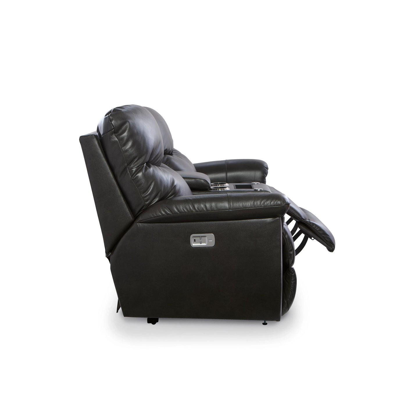 James Leather Reclining Loveseat — Yellowstone Charcoal — view 8
