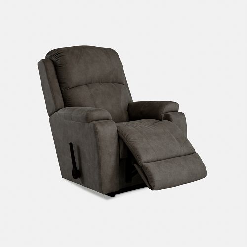 A gray Dorian Recliner with a padded backrest, seat, and armrests, designed for comfort and style.