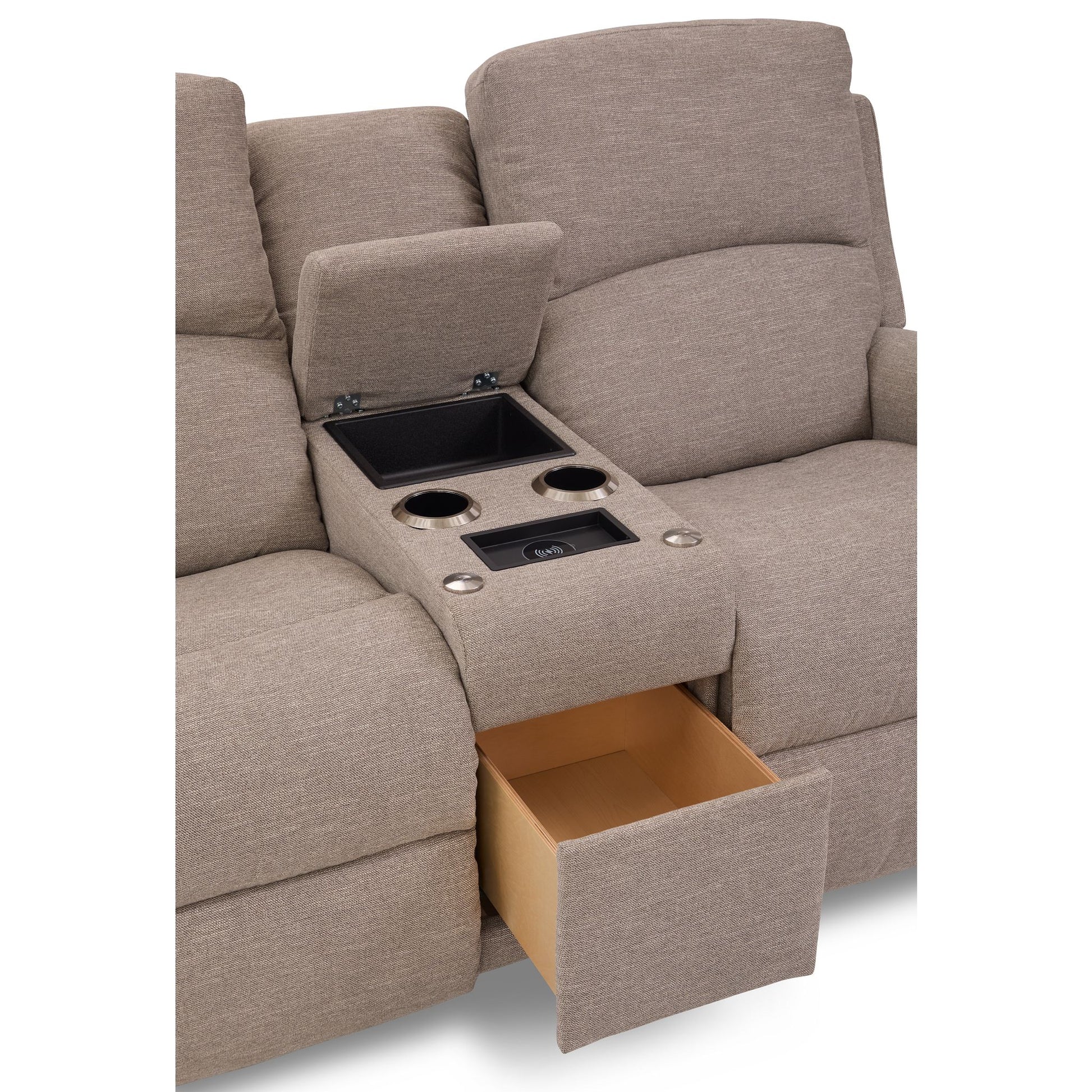Dutton Reclining Loveseat — i-Rockport Mushroom — view 11