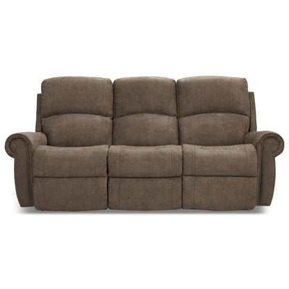 Dutton Faux Leather Reclining Sofa — Winslow Pebble
