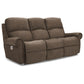 Dutton Faux Leather Reclining Sofa — Winslow Pebble — view 3