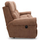 Dutton Faux Leather Reclining Sofa — Winslow Pecan — view 29