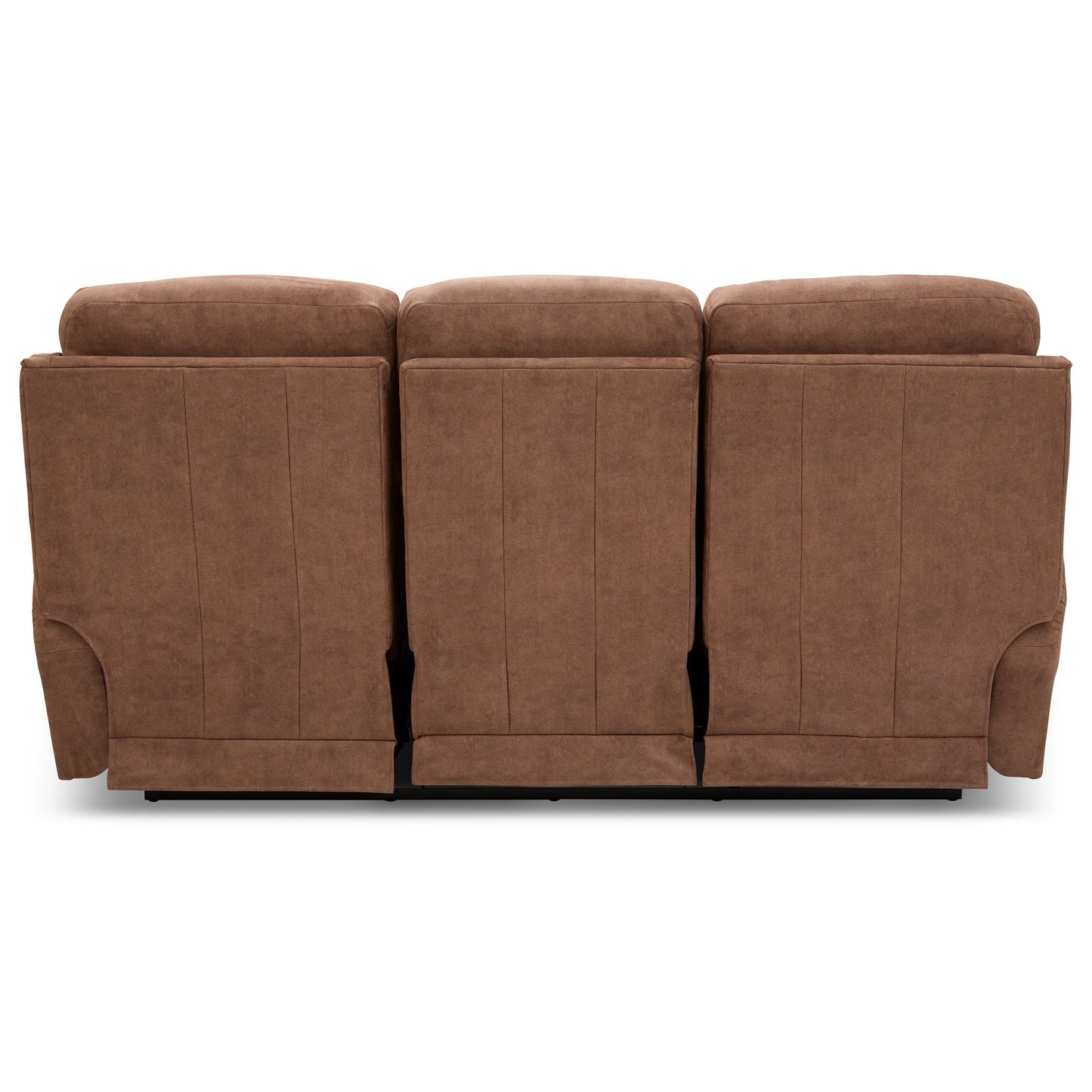 Dutton Faux Leather Reclining Sofa — Winslow Pecan — view 30