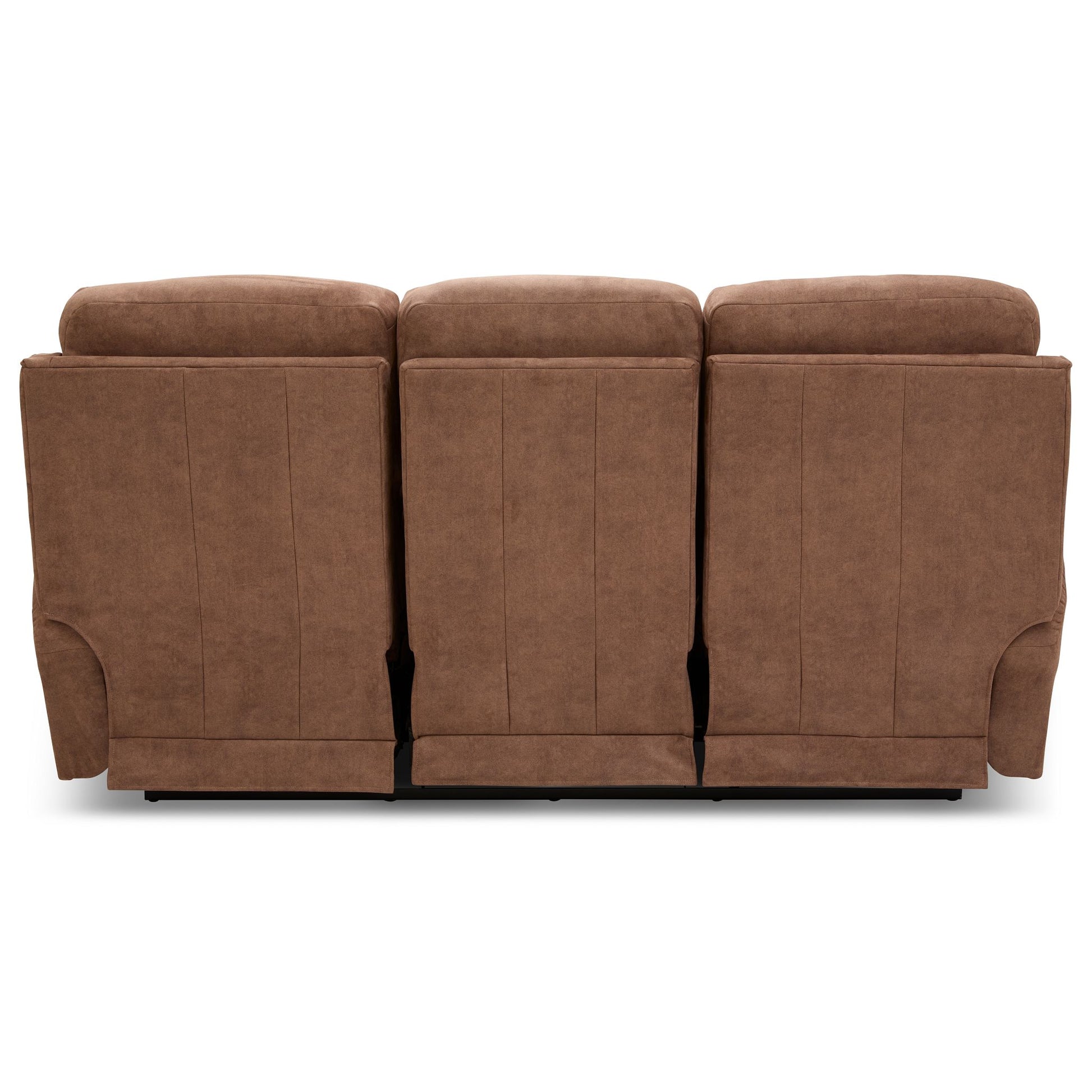 Dutton Faux Leather Reclining Sofa — Winslow Pecan — view 30