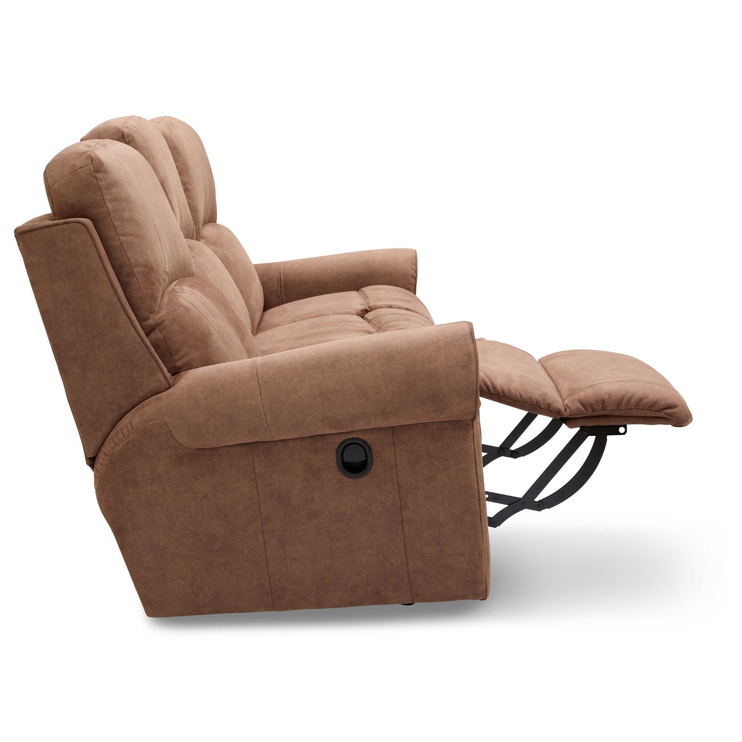 Dutton Faux Leather Reclining Sofa — Winslow Pecan — view 32