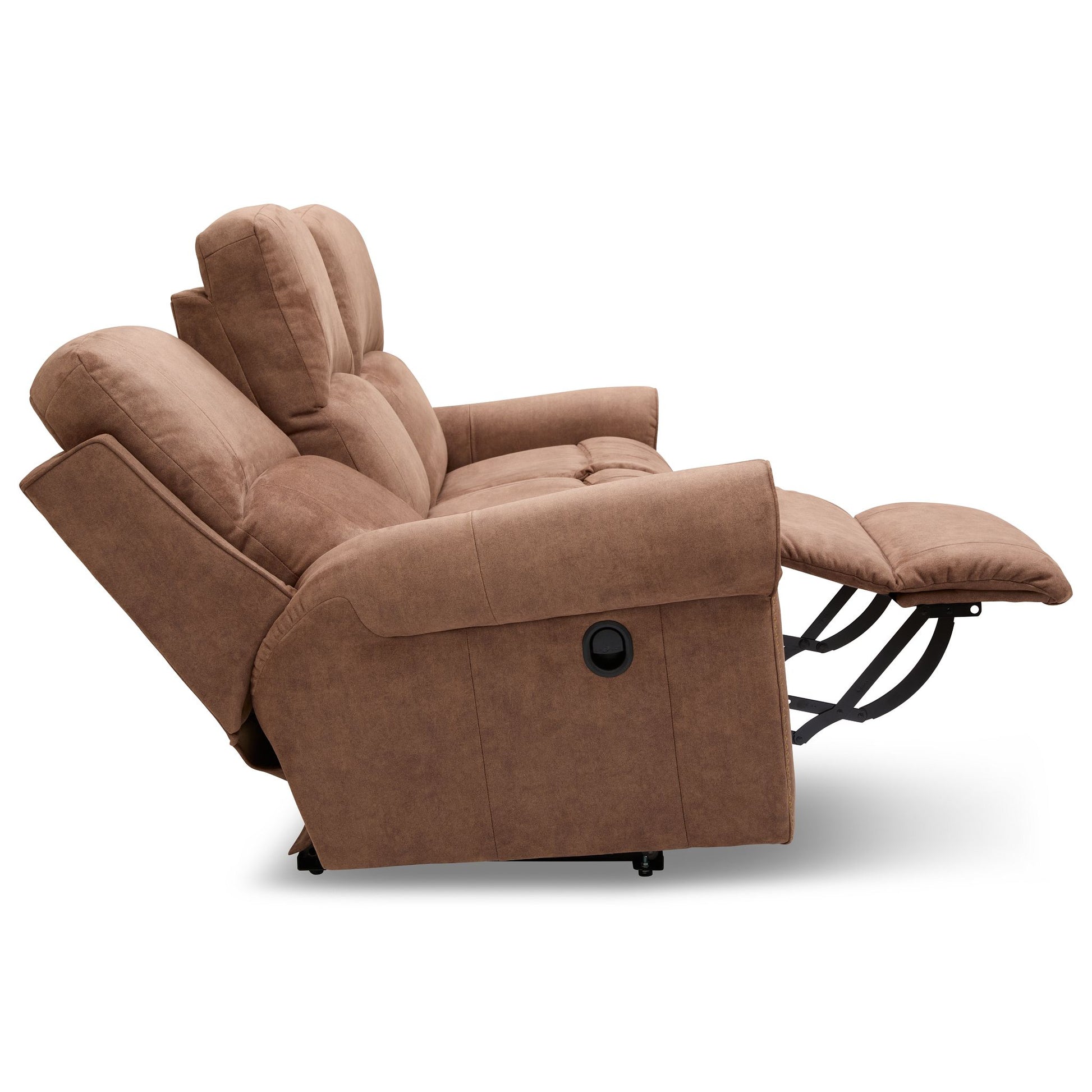 Dutton Faux Leather Reclining Sofa — Winslow Pecan — view 33