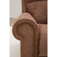 Dutton Faux Leather Reclining Sofa — Winslow Pecan — view 46