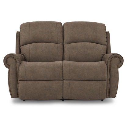 Dutton Faux Leather Reclining Loveseat — Winslow Pebble