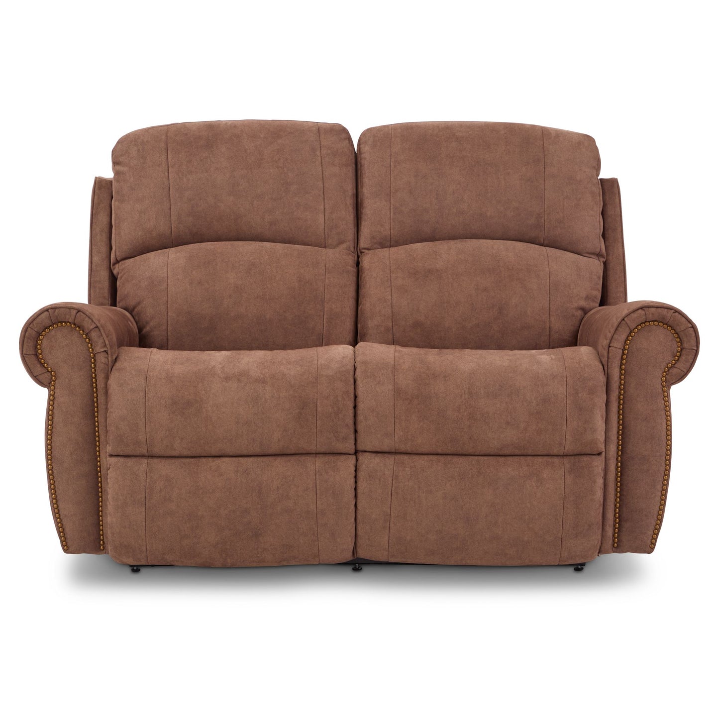 Dutton Faux Leather Reclining Loveseat — Winslow Pecan — view 7