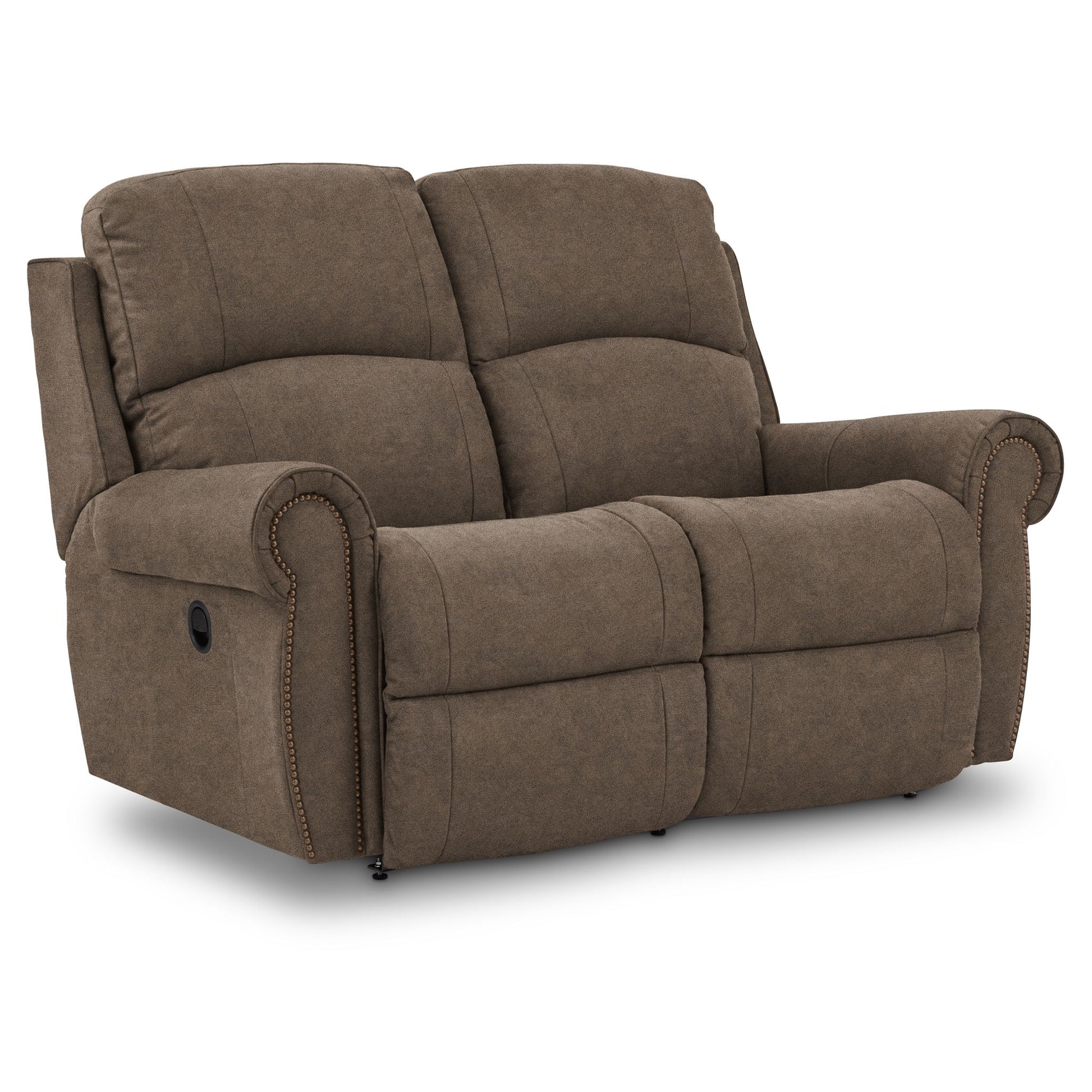 Dutton Faux Leather Reclining Loveseat — Winslow Pebble — view 2