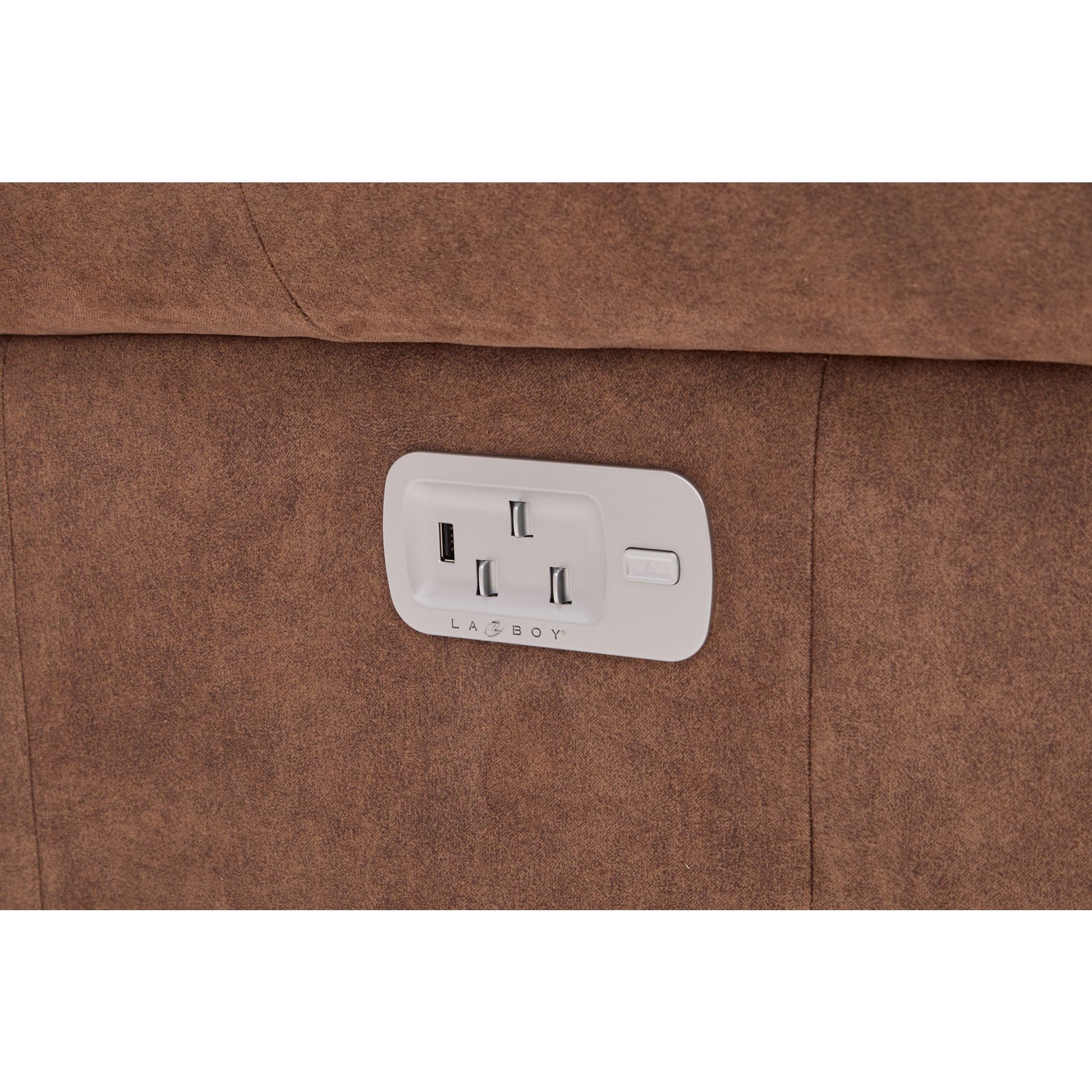 Dutton Faux Leather Reclining Loveseat — Winslow Pecan — view 23