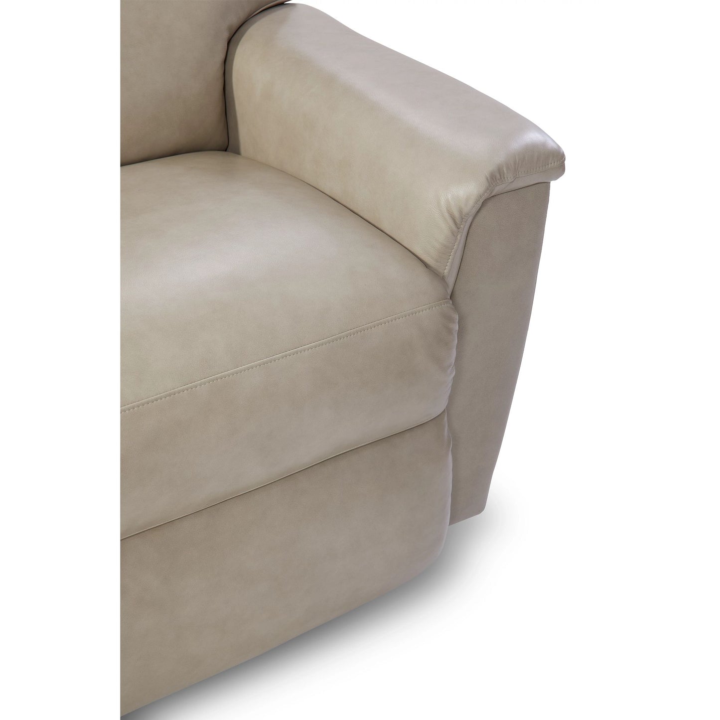 Ava Leather Reclining Sofa — Topflight Ivory — view 48