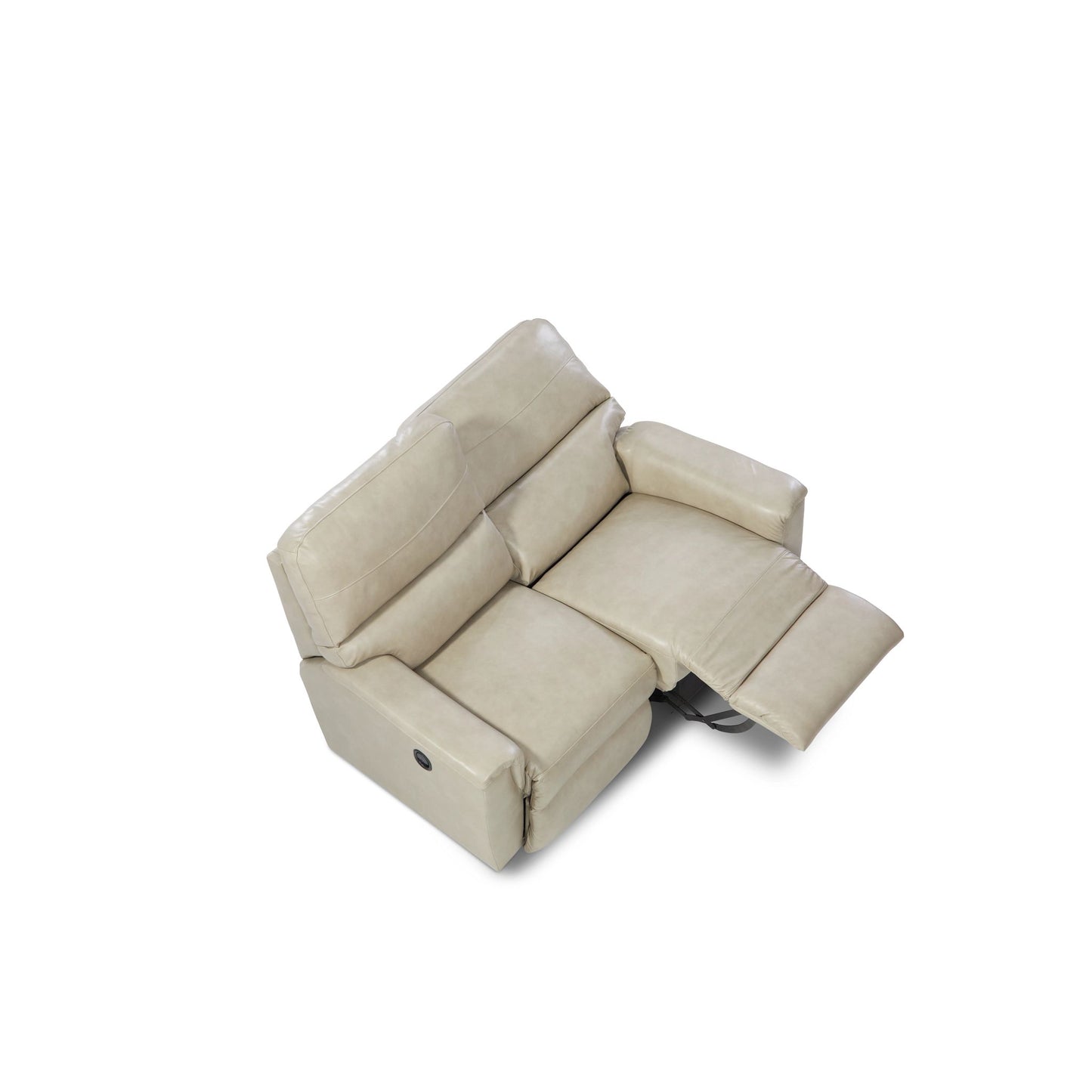 Ava Leather Reclining Loveseat — Topflight Ivory — view 3