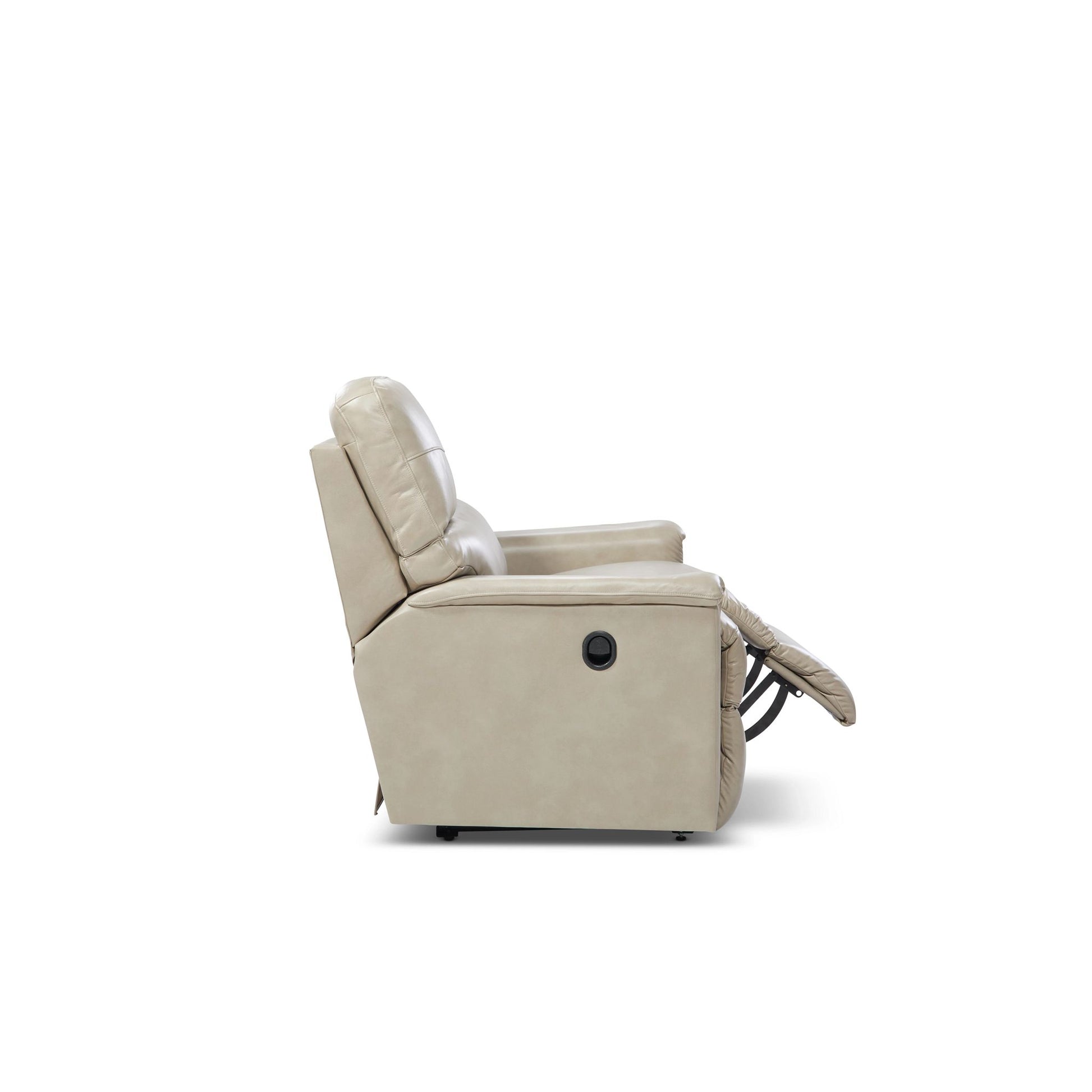 Ava Leather Reclining Loveseat — Topflight Ivory — view 5
