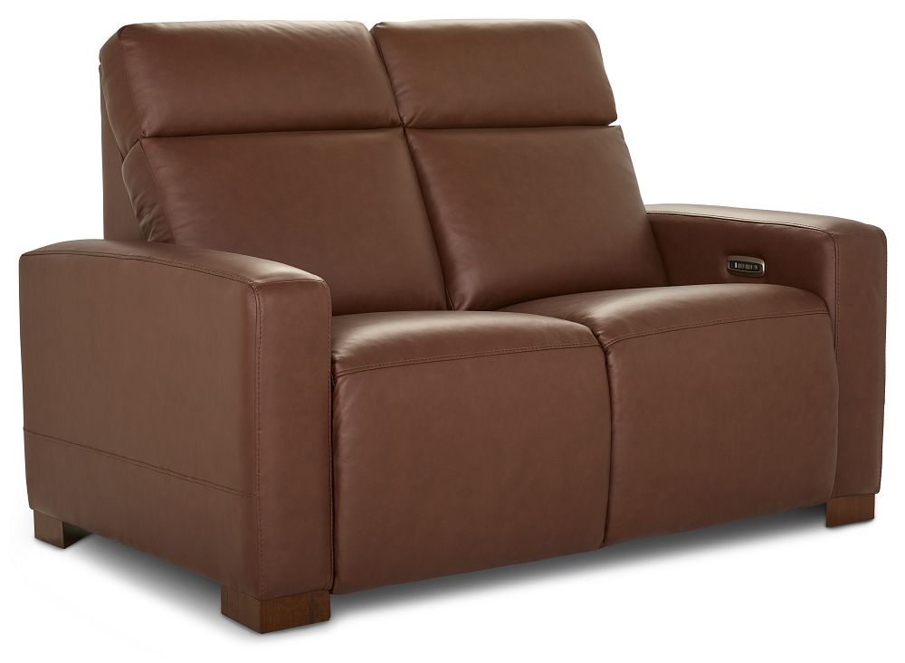 Acadia Leather Power Reclining Loveseat w/ Headrest