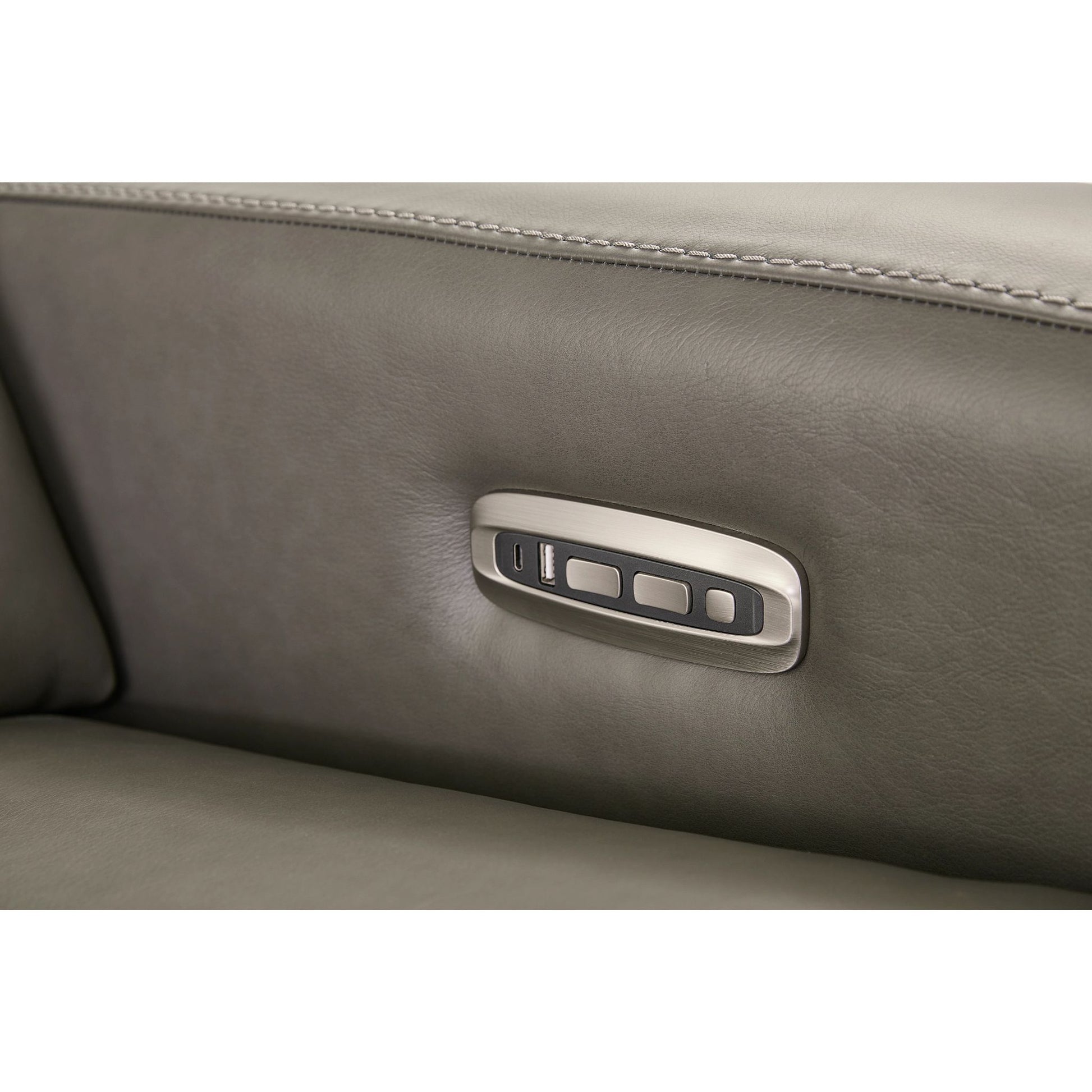 Acadia Leather Power Reclining Chair — Dean Shitake — view 2