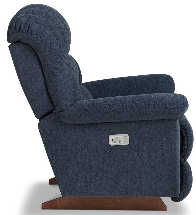 Blue recliner chair on a white background