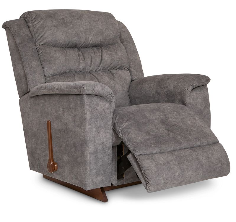 Gray recliner chair on a white background