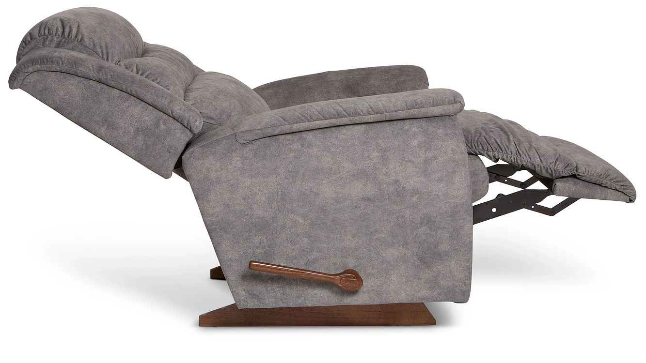 Gray recliner chair on a white background