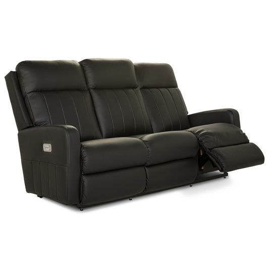 Finley Leather Reclining Sofa — Gambit Onyx — view 30