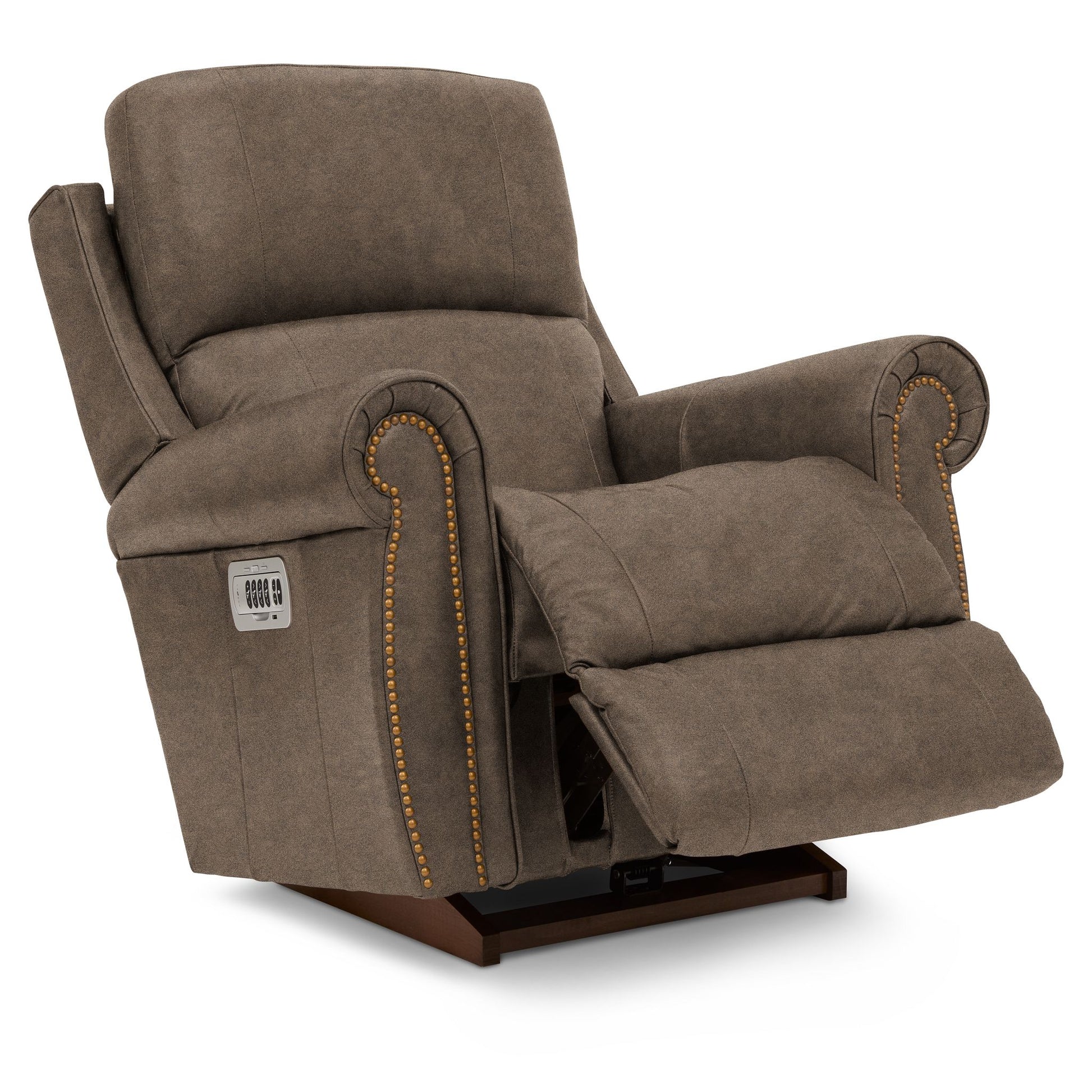 Dutton Faux Leather Recliner — Winslow Pebble — view 8