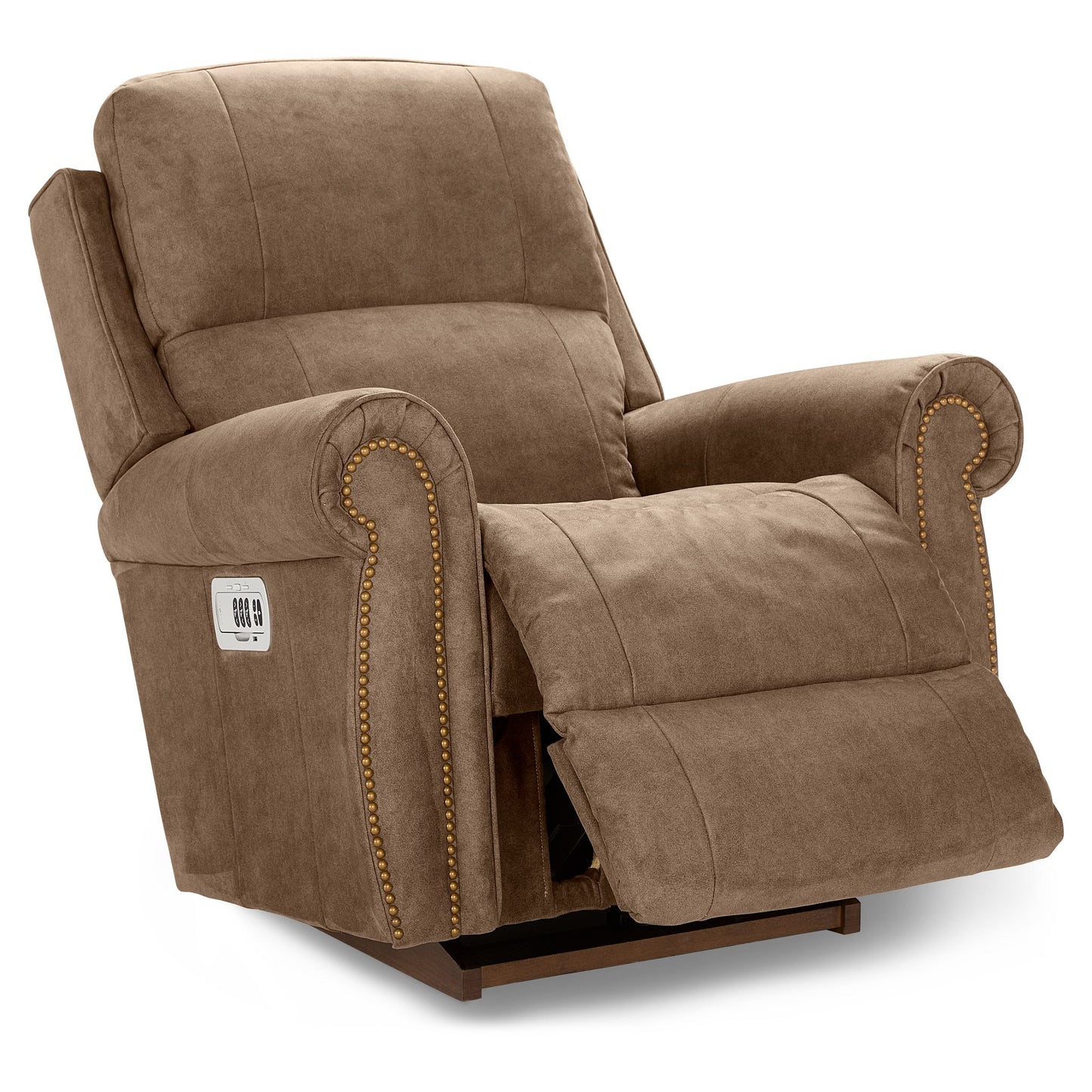 Dutton Faux Leather Recliner — Winslow Steel — view 6