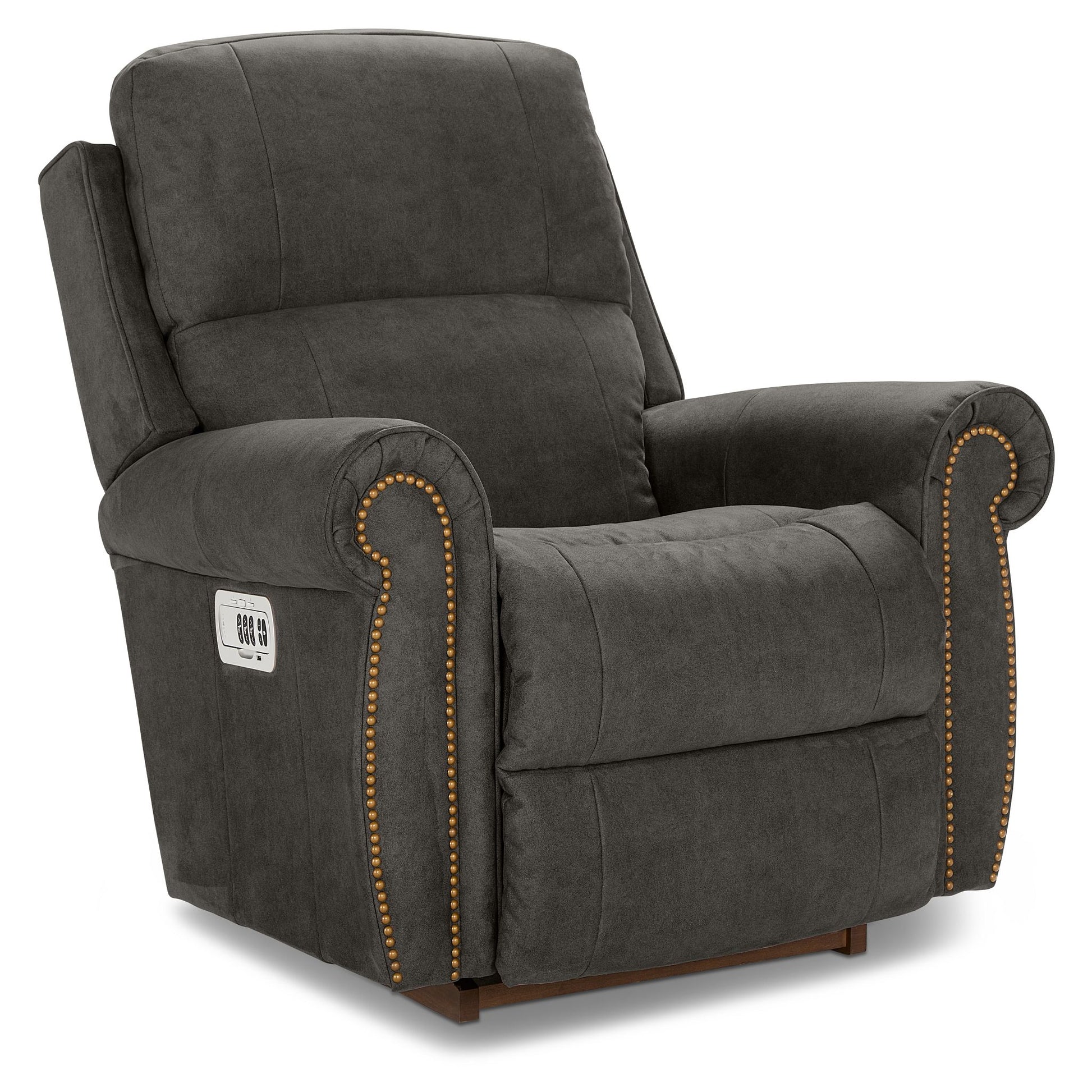 Dutton Faux Leather Recliner — Winslow Pecan — view 32