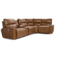 Maddox Leather 5-Piece Power Reclining Sectional with Console — Topflight Camel — view 2