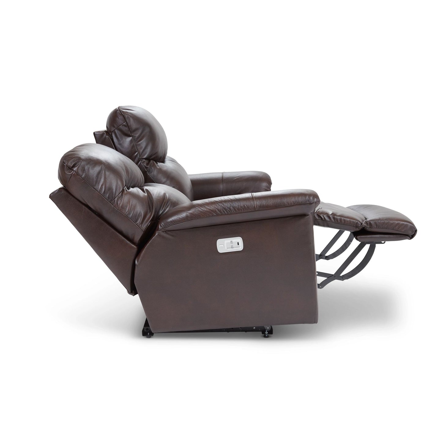 James Leather Reclining Loveseat — Yellowstone Walnut — view 38