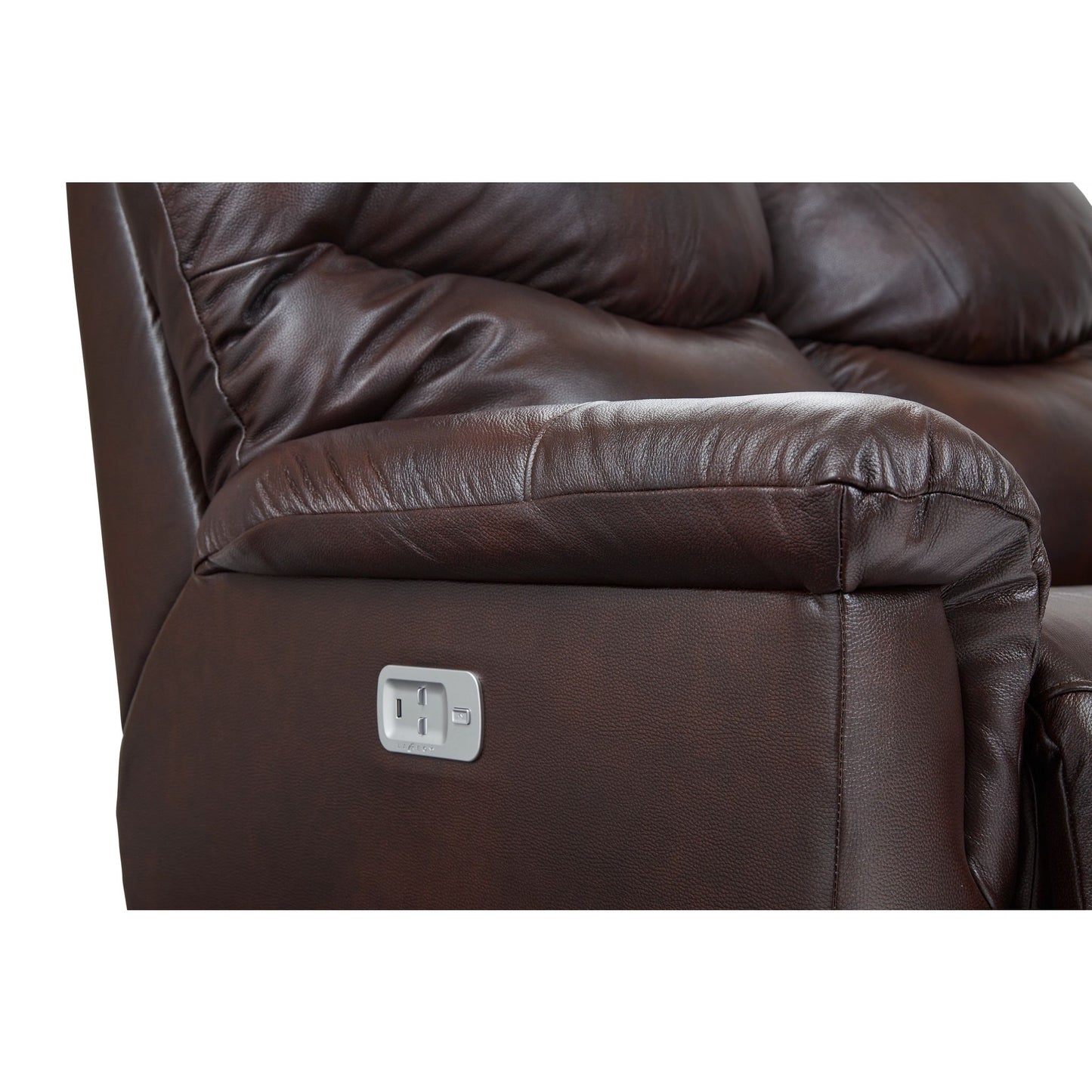 James Leather Reclining Loveseat — Yellowstone Walnut — view 46