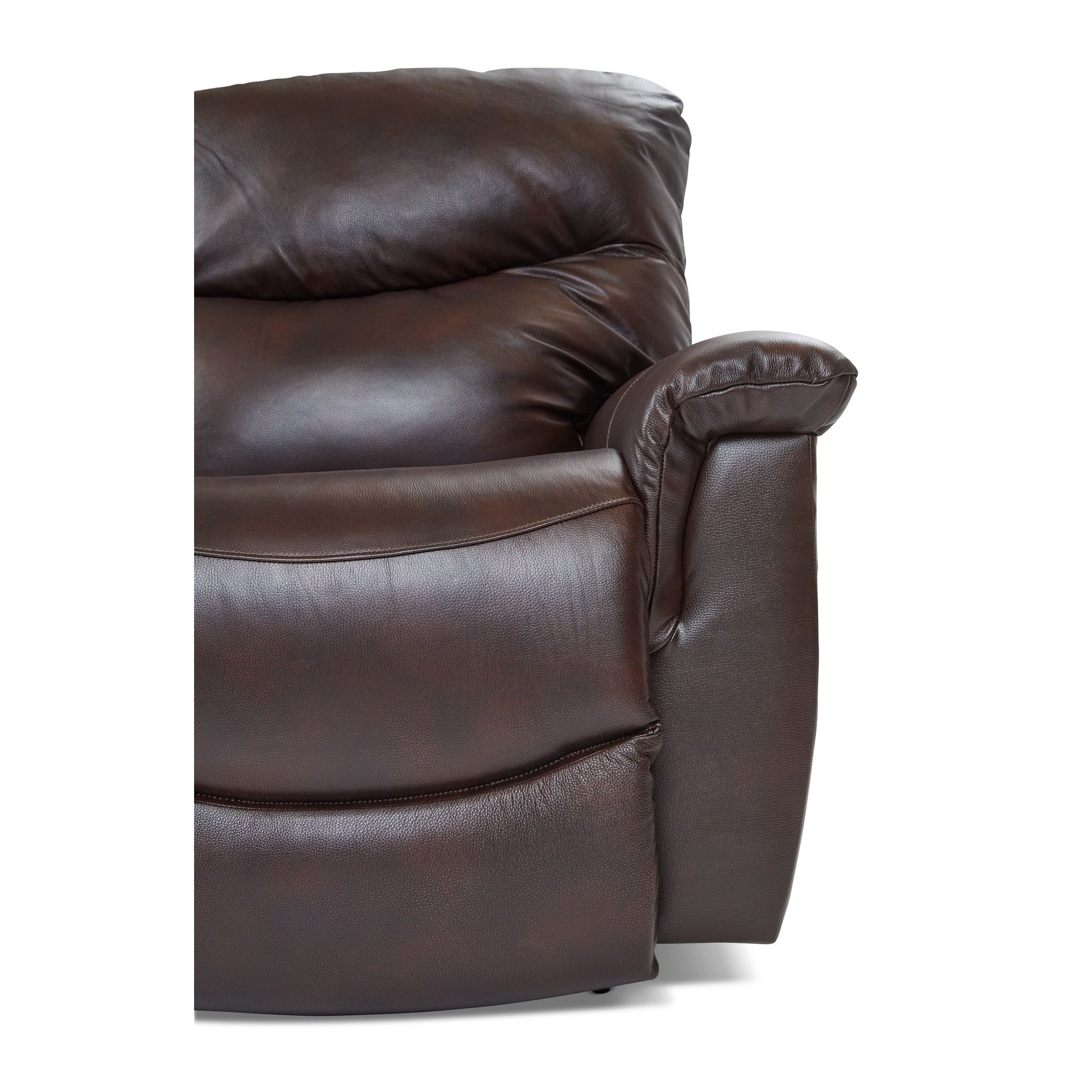 James Leather Reclining Loveseat — Yellowstone Walnut — view 43