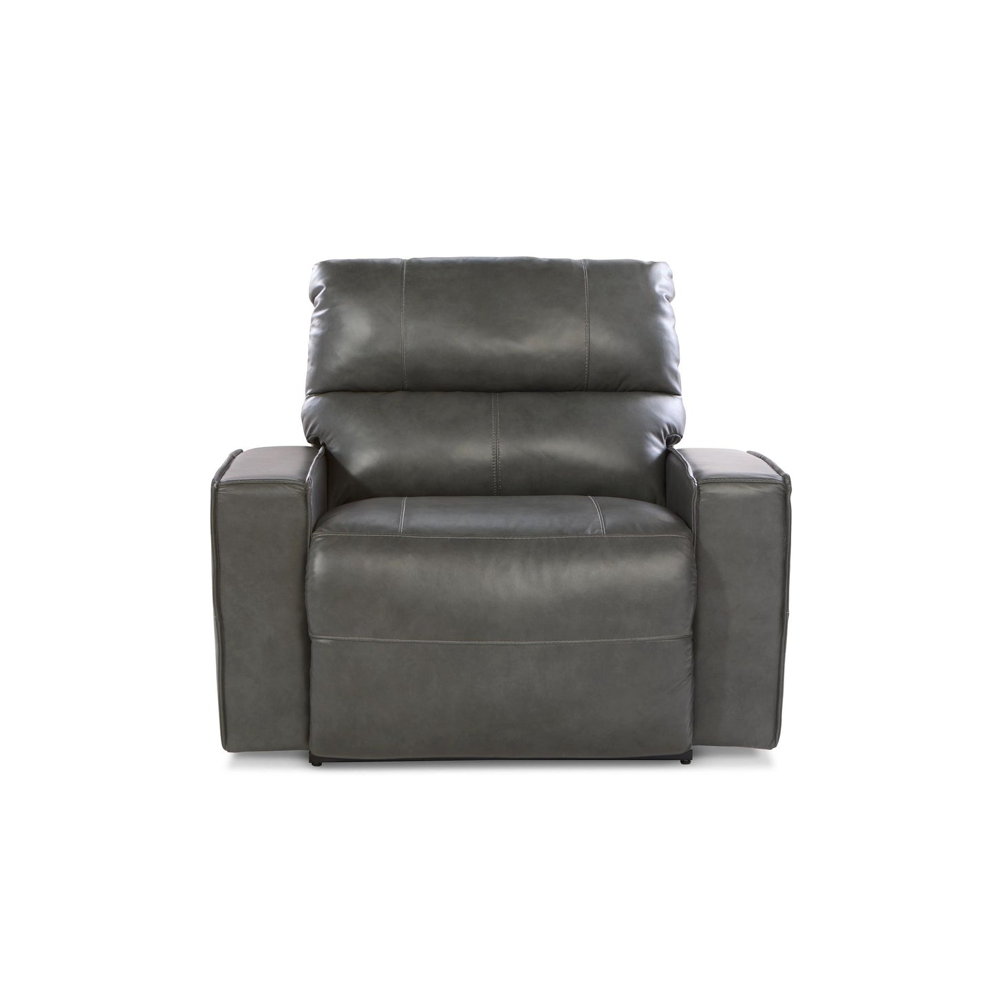 Maddox Leather Reclining Chair and a Half — Topflight Slate — view 12