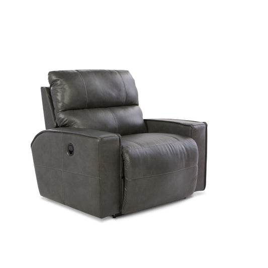 Maddox Leather Reclining Chair and a Half — Topflight Slate