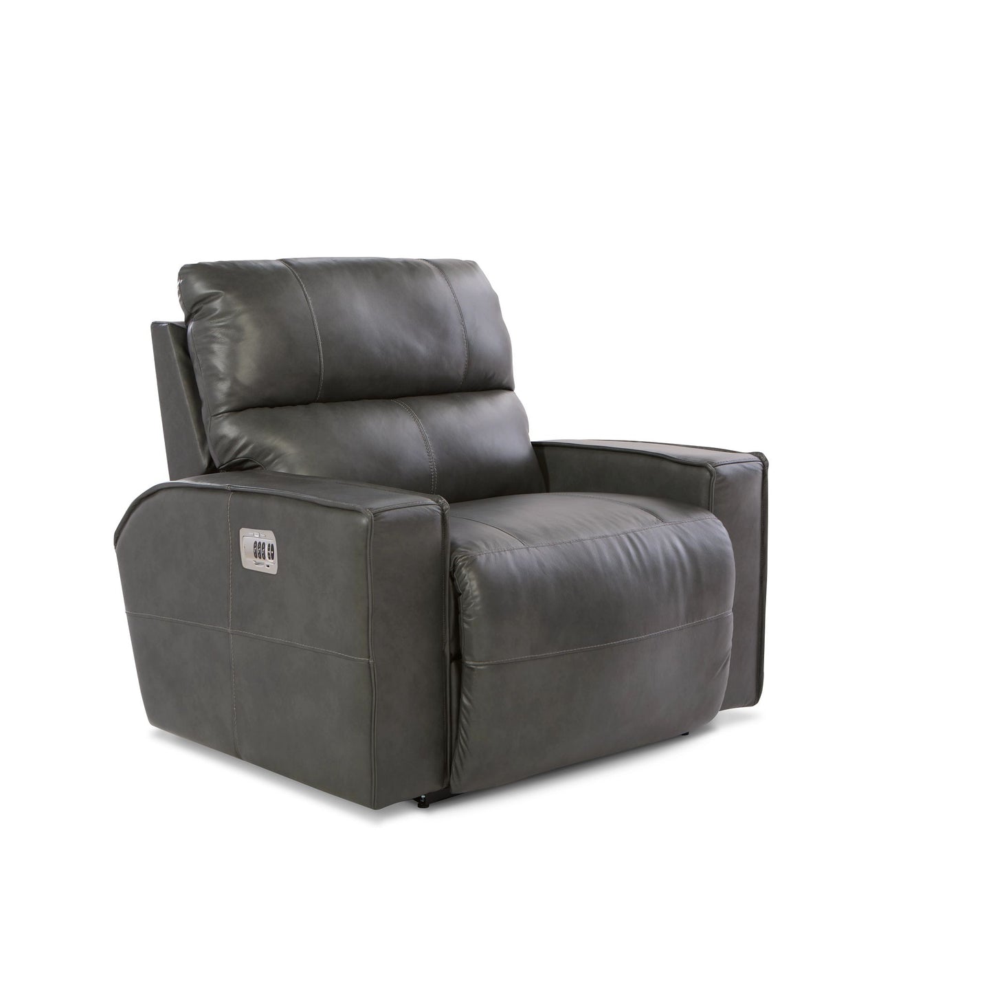 Maddox Leather Reclining Chair and a Half — Topflight Slate — view 2