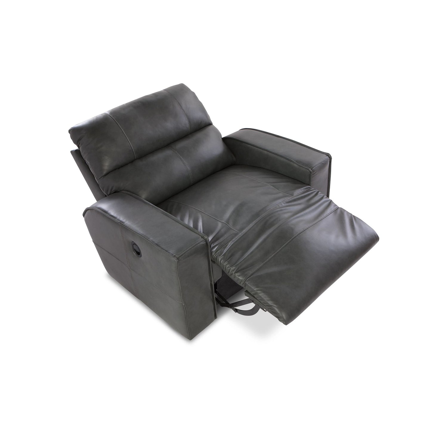 Maddox Leather Reclining Chair and a Half — Topflight Slate — view 6