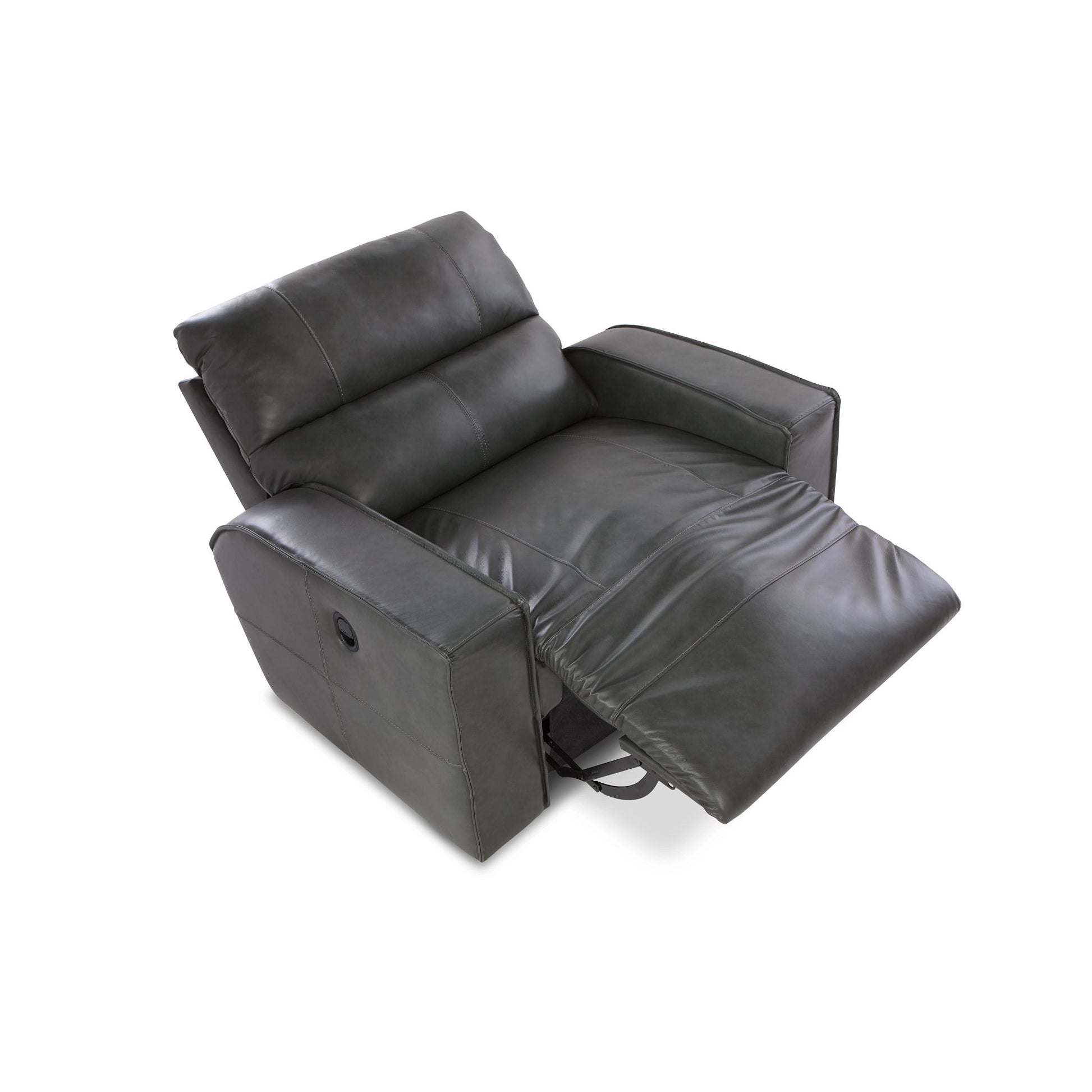 Maddox Leather Reclining Chair and a Half — Topflight Slate — view 6
