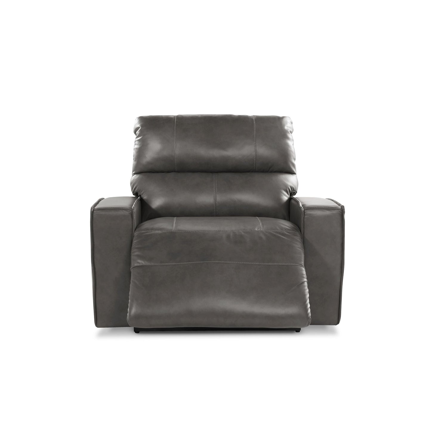 Maddox Leather Reclining Chair and a Half — Topflight Slate — view 7