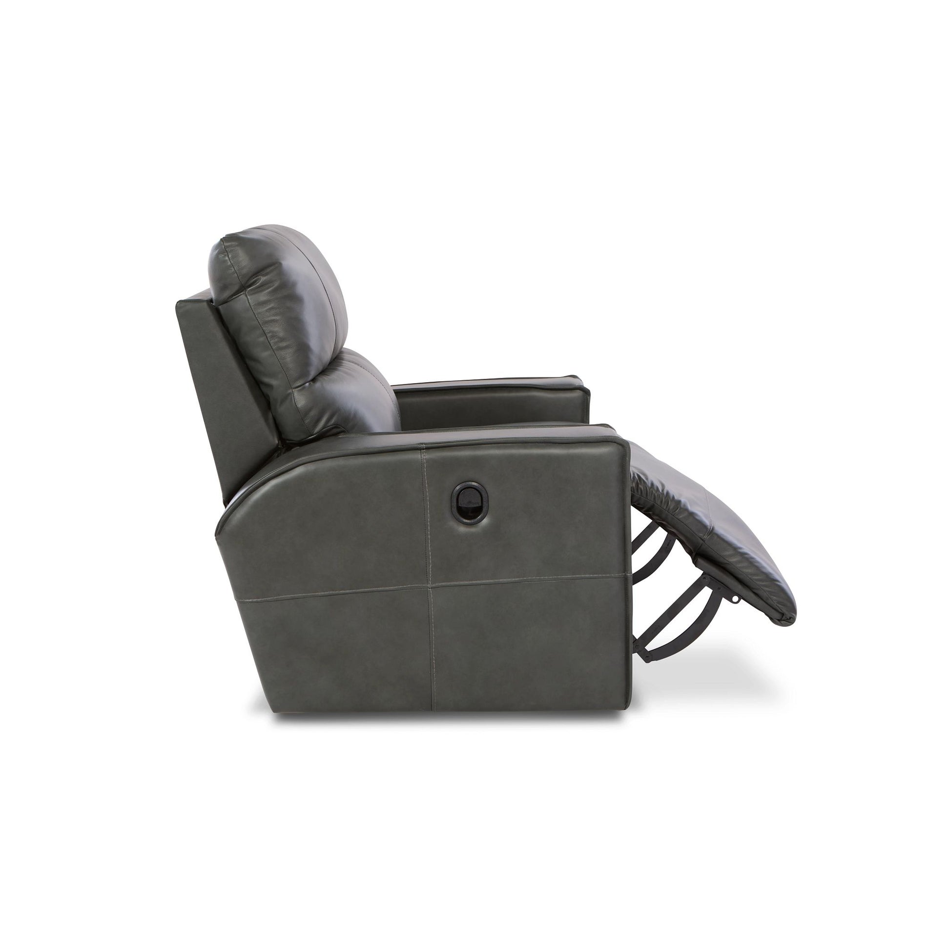 Maddox Leather Reclining Chair and a Half — Topflight Slate — view 4